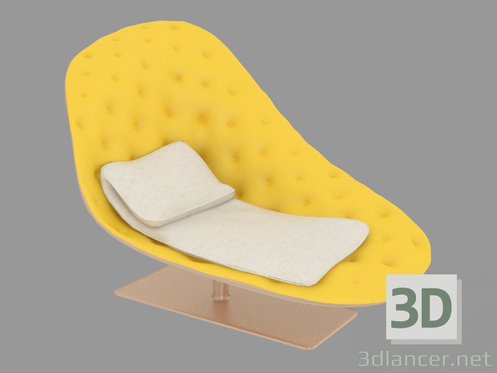 3D modeli Deri döşeme ile şezlong - önizleme