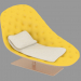 modello 3D Chaise longue con rivestimento in pelle - anteprima