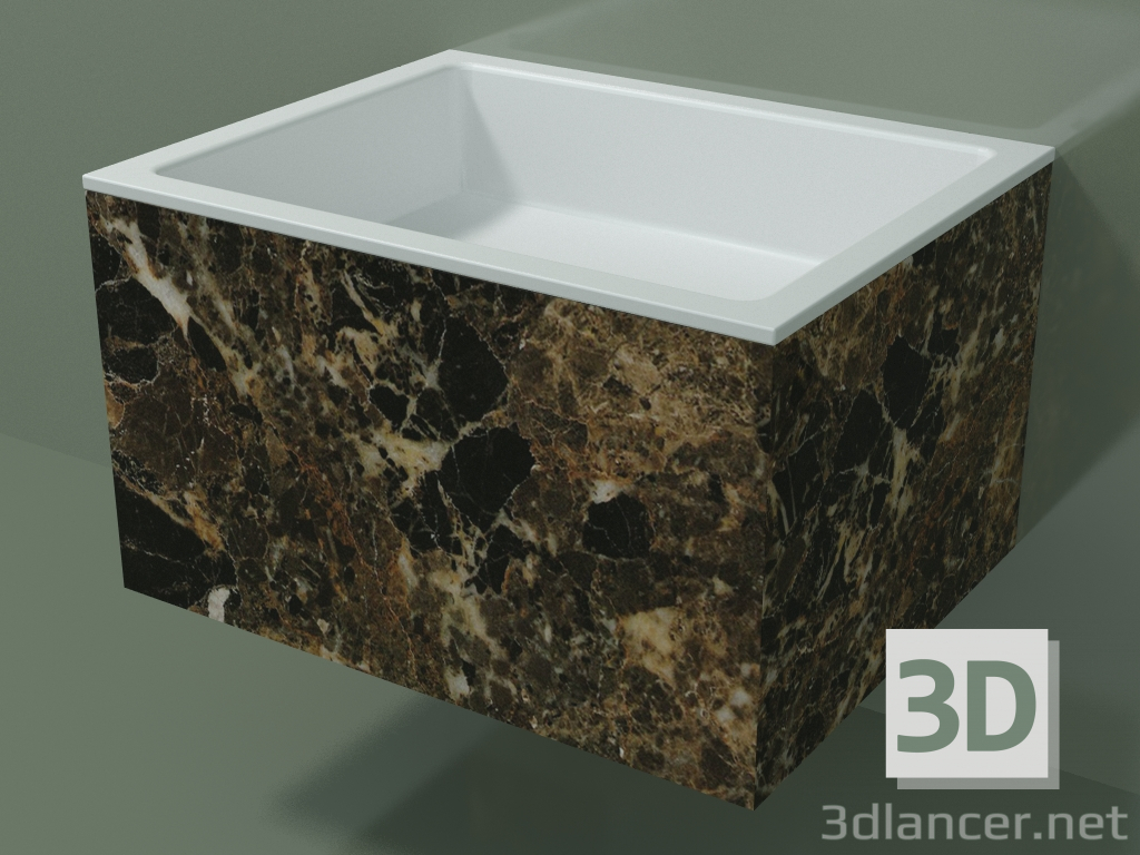 3D Modell Wandwaschbecken (02R132301, Emperador M06, L 60, P 48, H 36 cm) - Vorschau