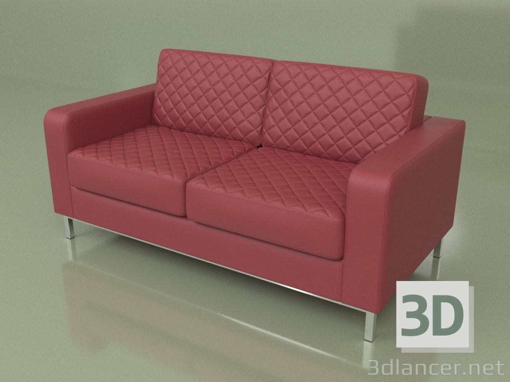 3d модель Двомісний диван Бентлі (Red leather) – превью