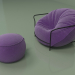 3d model Sillón Uni con puf (púrpura) - vista previa