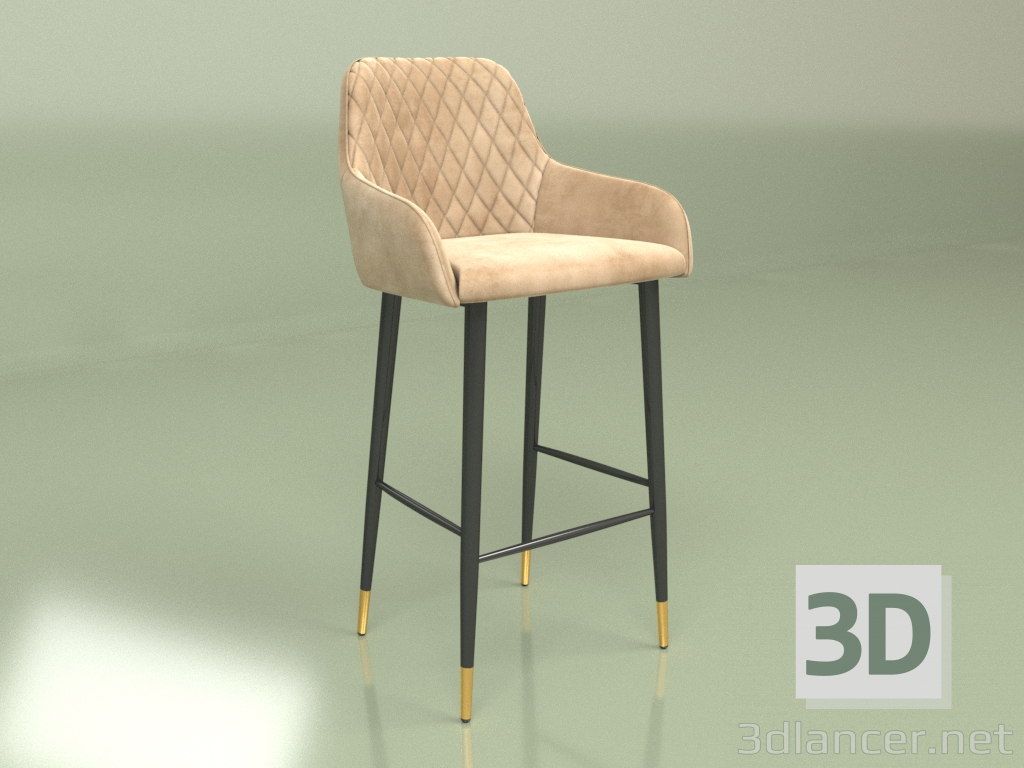 3d model Taburete de bar Ivar (beige) - vista previa