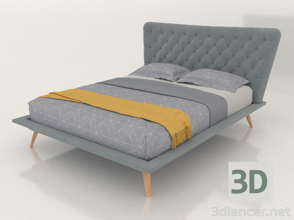 3d model Bed Bohemia 160x200 (gray) - preview