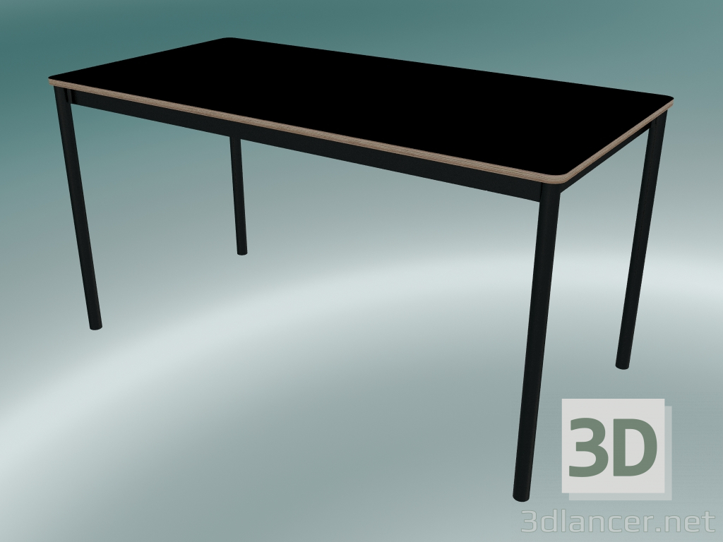 3d model Mesa rectangular Base 140x70 cm (Negro, Contrachapado, Negro) - vista previa