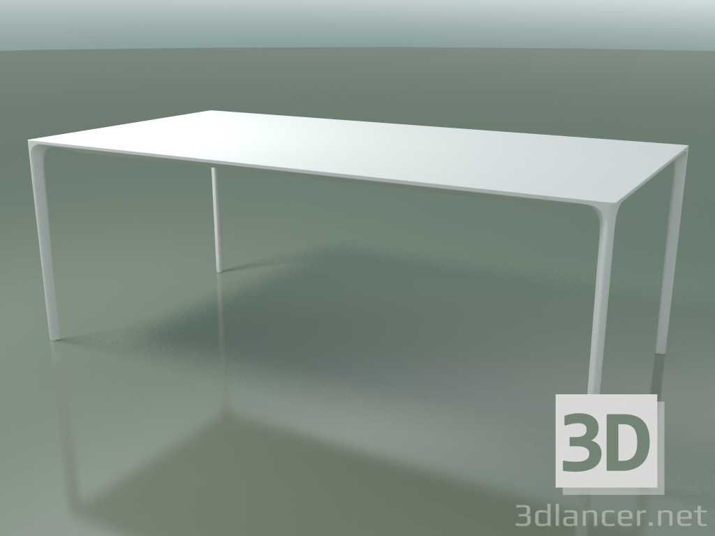 modello 3D Tavolo rettangolare 0805 (H 74 - 100x200 cm, laminato Fenix F01, V12) - anteprima