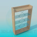 3d model Low wooden shelves with glass racks - preview