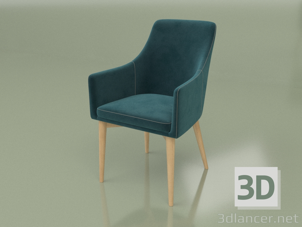 modello 3D Mezza poltrona Miami (Rovere bianco) - anteprima