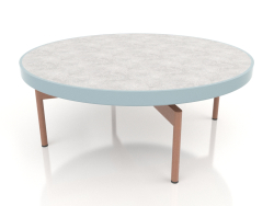 Table basse ronde Ø90x36 (Bleu gris, DEKTON Kreta)