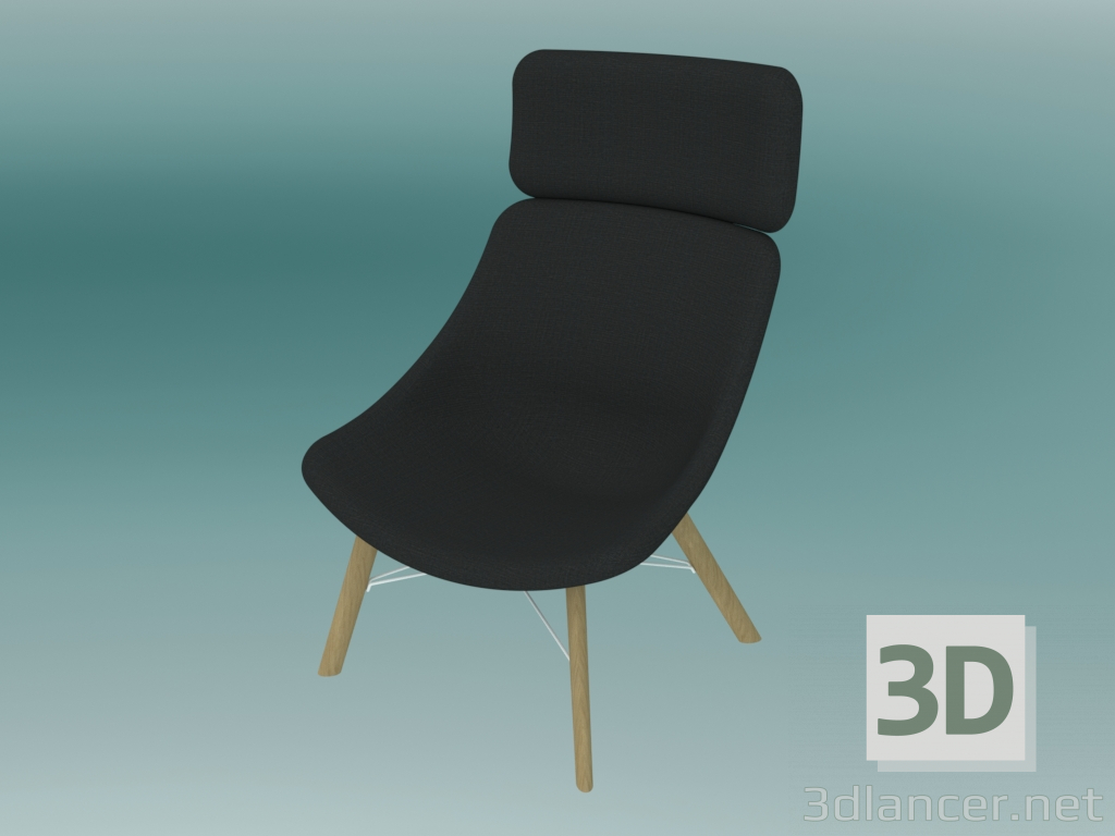 3d model Armchair AUKI (S115 with headrest) - preview