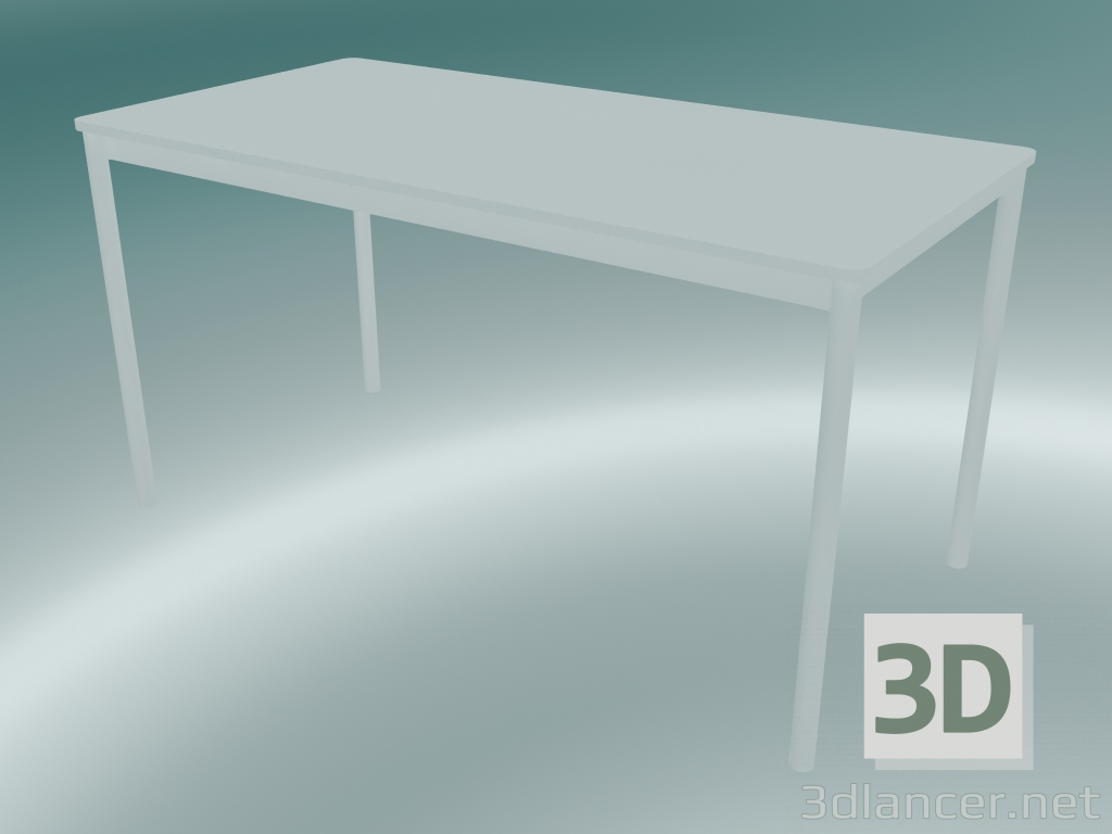 3D modeli Dikdörtgen masa Tabanı 140x70 cm (Beyaz) - önizleme