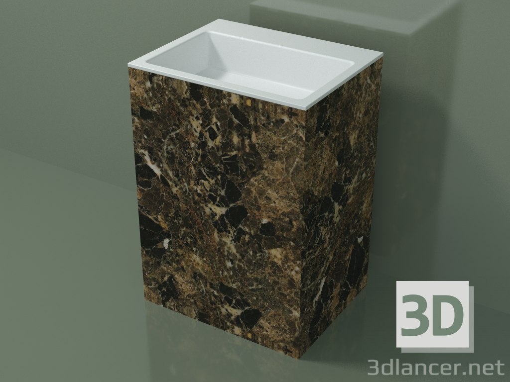 3D Modell Freistehendes Waschbecken (03R136303, Emperador M06, L 60, P 48, H 85 cm) - Vorschau