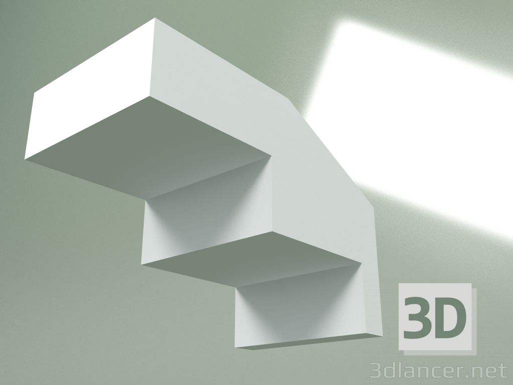 modello 3D Cornicione in gesso (zoccolo a soffitto) KT234 - anteprima