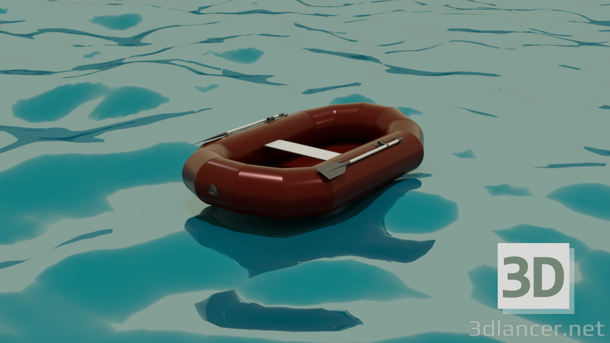 3d model bote inflable - vista previa