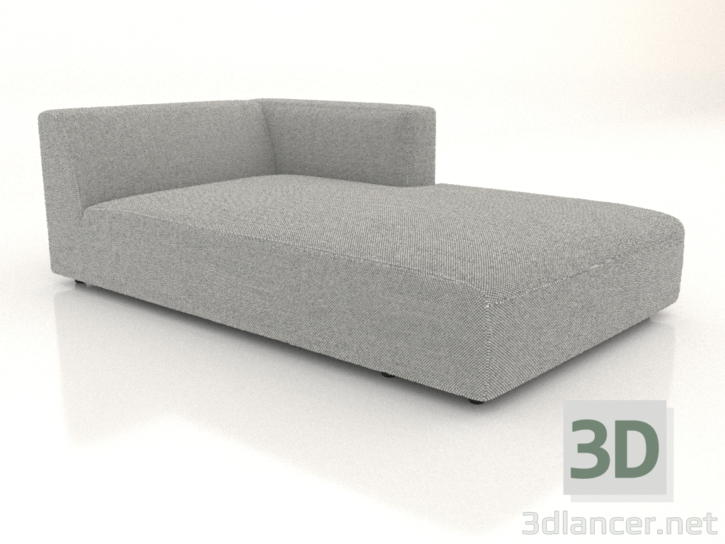 modello 3D Chaise longue (XL) 103x205 con bracciolo a destra - anteprima