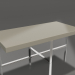 modèle 3D Table basse, finition laquée gris-beige brillante, acier poli (200x59,5x39 cm) - preview