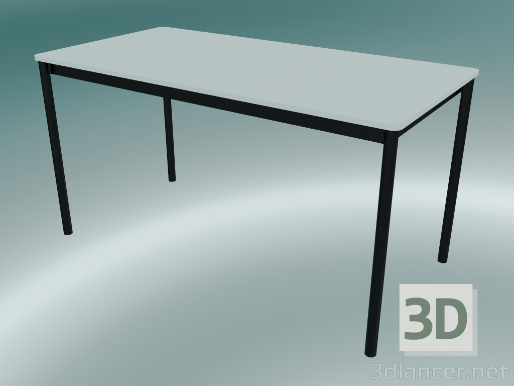 Modelo 3d Mesa retangular Base 140x70 cm (Branco, Preto) - preview