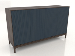 TV stand FARGO with milled facades 1600x500x950 mm (dark cobalt, dark oak, option 2)