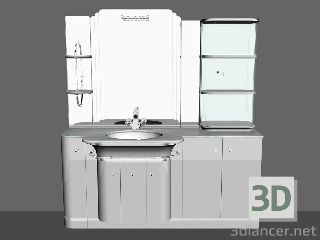 3D Modell Modulares System für Bad (Zusammensetzung 69s) - Vorschau