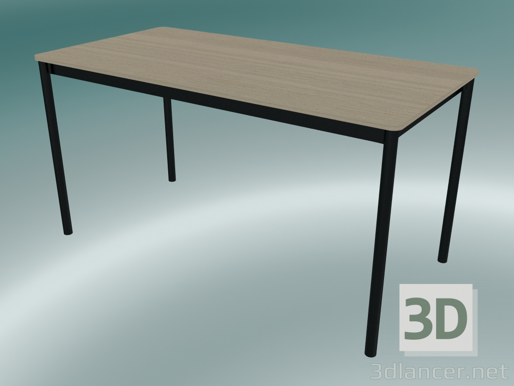 Modelo 3d Mesa retangular Base 140x70 cm (carvalho, preto) - preview