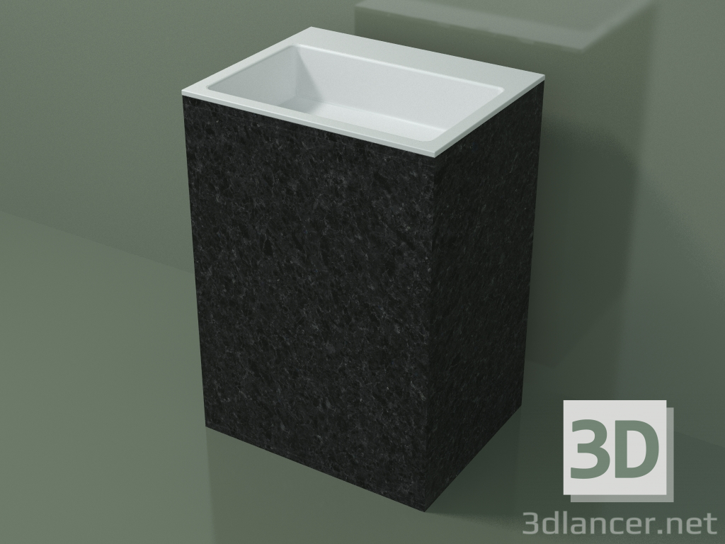 modèle 3D Lavabo sur pied (03R136303, Nero Assoluto M03, L 60, P 48, H 85 cm) - preview