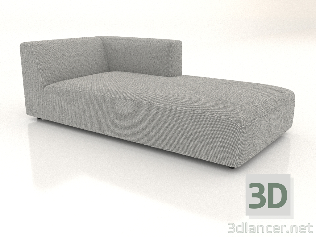 modello 3D Chaise longue (XL) 83x205 con bracciolo a destra - anteprima