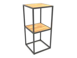 Support console carré (BOIS, 40x40x86, 2 étagères)