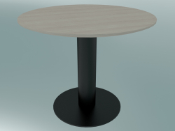 Mesa de comedor In Between (SK11, Ø90cm, H 73cm, Matt Black, White stained oak)