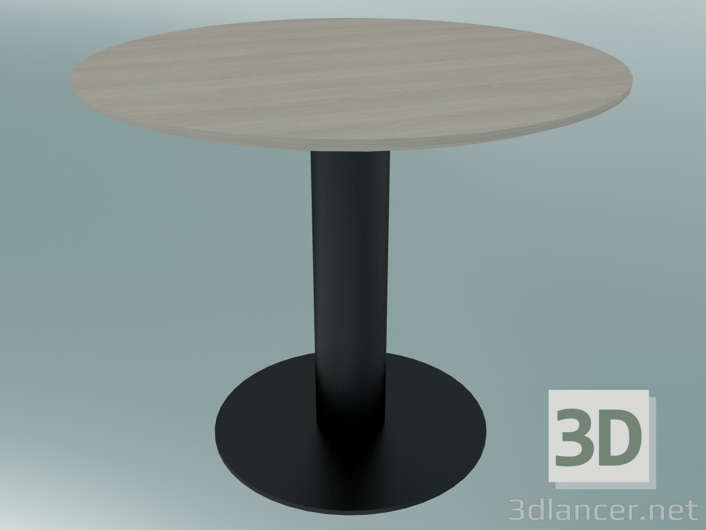 modèle 3D Table à manger In Between (SK11, Ø90cm, H 73cm, Noir mat, Chêne teinté blanc) - preview