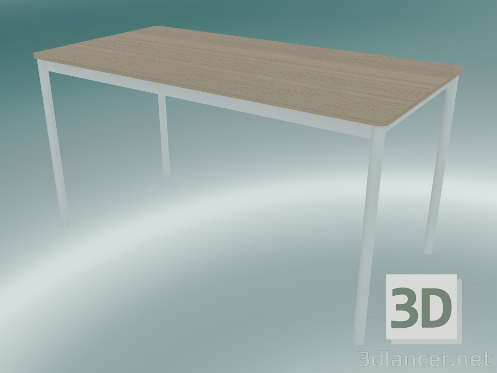 3d model Mesa rectangular Base 140x70 cm (Roble, Blanco) - vista previa