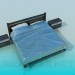 3d model Double bed with bedside tables - preview