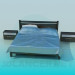 3d model Double bed with bedside tables - preview