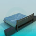 3d model Double bed with bedside tables - preview