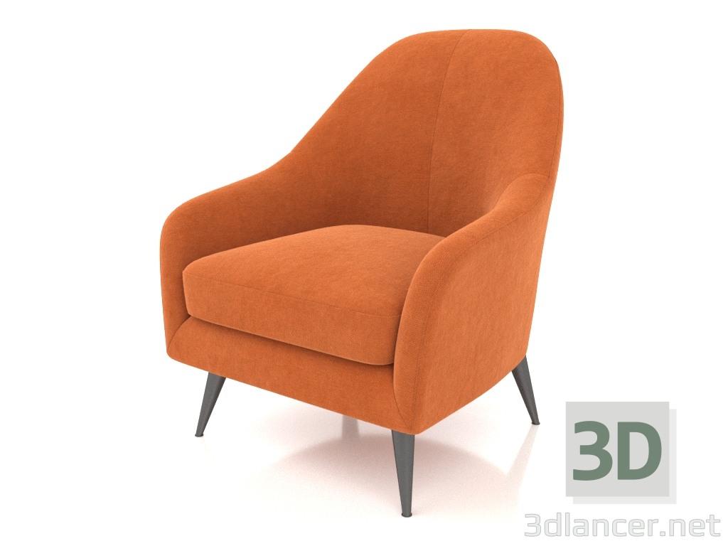 modello 3D Poltrona Sandy (terracotta) - anteprima