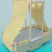 3d model Cama con dosel - vista previa