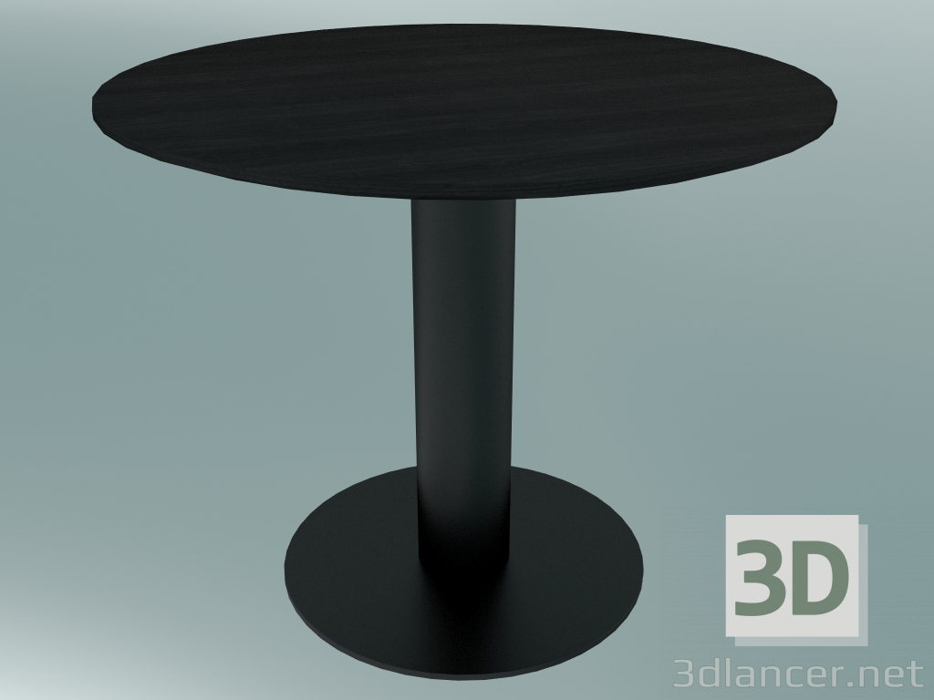 3d модель Стол обеденный In Between (SK11, Ø90cm, H 73cm, Matt Black, Black stained oak) – превью