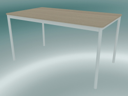 Base de table rectangulaire 140x80 cm (Chêne, Blanc)