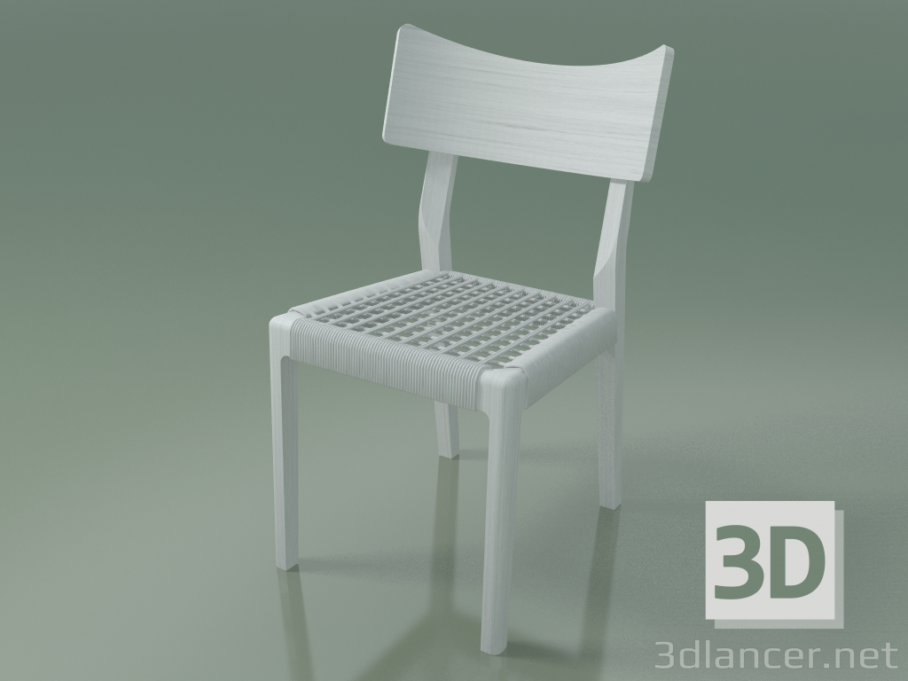 3d модель Стілець (21, White Woven, Glossy White) – превью