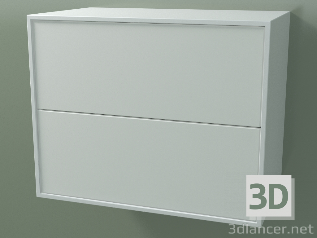 Modelo 3d Gaveta dupla (8AUBCA01, Glacier White C01, HPL P01, L 60, P 36, H 48 cm) - preview