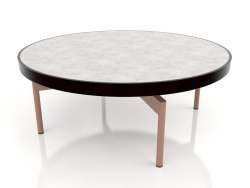 Table basse ronde Ø90x36 (Noir, DEKTON Kreta)