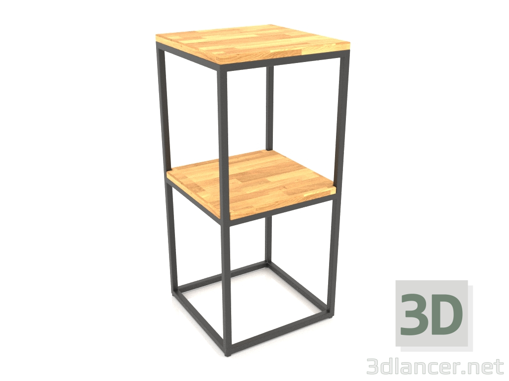 3D Modell Quadratische Regalkonsole (HOLZBODEN, 40x40x86, 2 Regale) - Vorschau