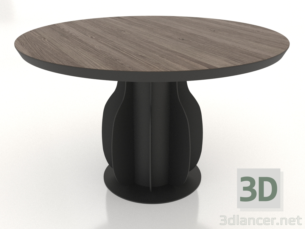 modèle 3D Table à manger Ø 1200 mm (frêne éclairci noyer) - preview