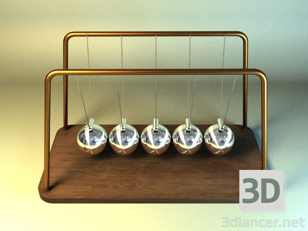 3d Newton cradle model buy - render