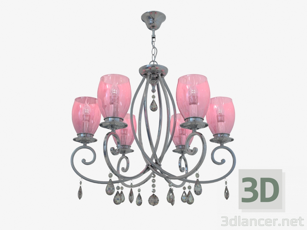 modello 3D Lampadario sospeso Magenta (3923 6) - anteprima