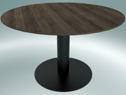 Tavolo da pranzo In Between (SK12, Ø120cm, H 73cm, Nero opaco, Rovere tinto affumicato)