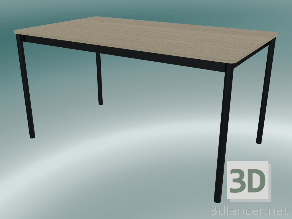 Modelo 3d Mesa retangular Base 140x80 cm (carvalho, preto) - preview