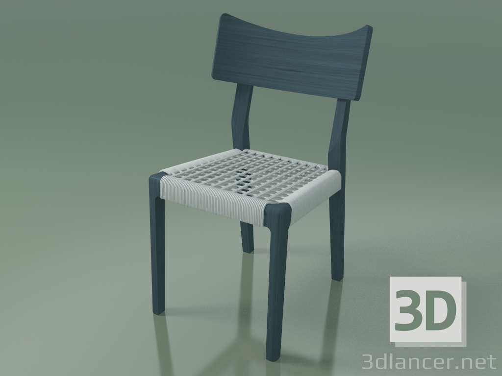 3d model Silla (21, tejido blanco, lacado de la fuerza aérea azul) - vista previa