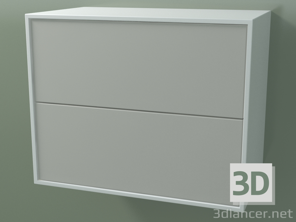 3d model Caja doble (8AUBCA01, Glacier White C01, HPL P02, L 60, P 36, H 48 cm) - vista previa