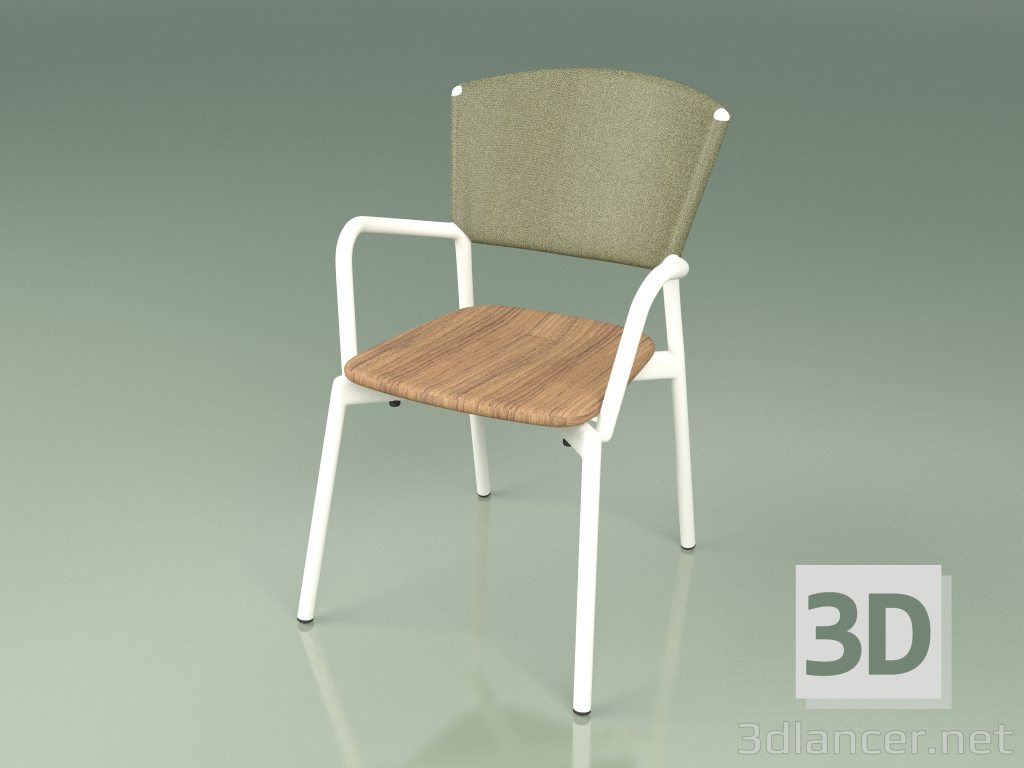 modello 3D Sedia 021 (Metallo Latte, Oliva) - anteprima