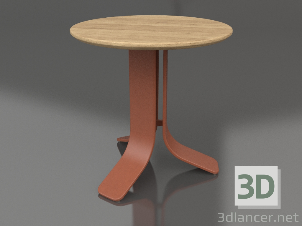 modello 3D Tavolino Ø50 (Terracotta, Legno Iroko) - anteprima