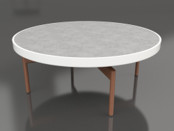 Table basse ronde Ø90x36 (Blanc, DEKTON Kreta)